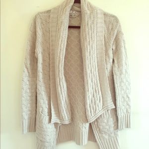 Aritzia Cream Open Cardigan